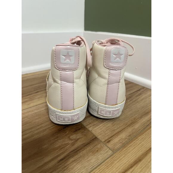 Converse Pro Leather Shoes Womens Size 9 Pink White High Top Steal The Show - Picture 4 of 12